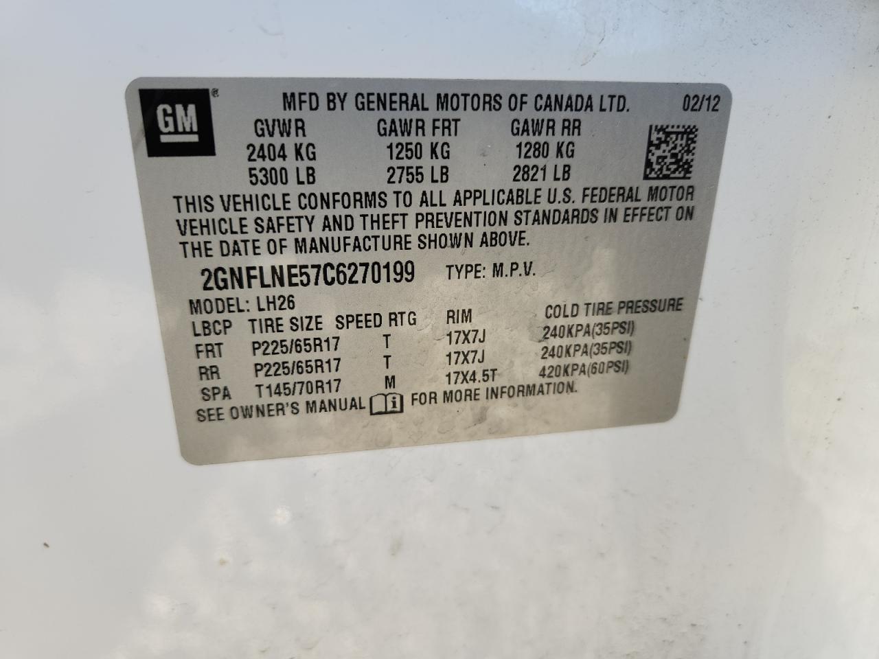 2012 CHEVROLET EQUINOX