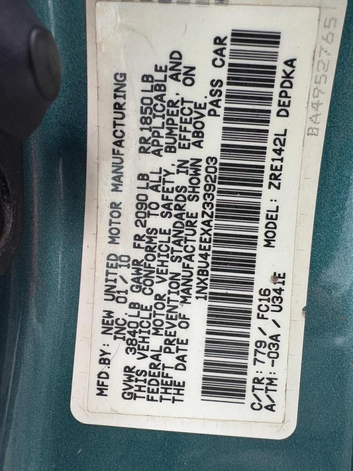 2010 TOYOTA COROLLA