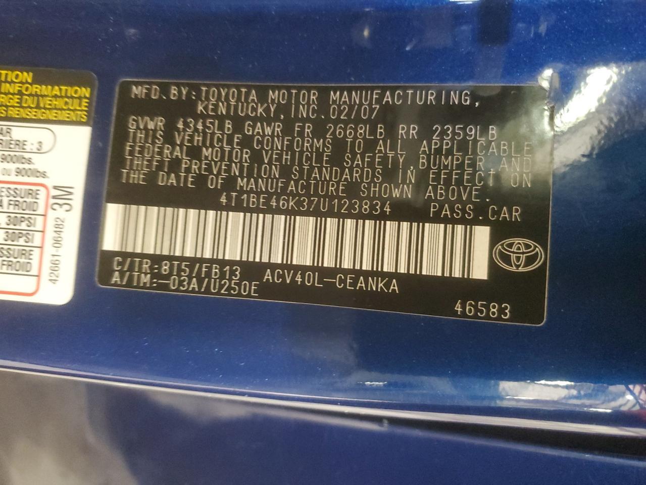 2007 TOYOTA CAMRY