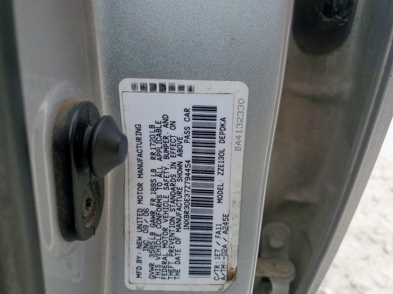 2007 TOYOTA COROLLA