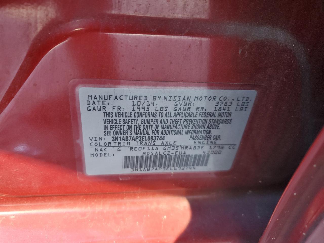 2014 NISSAN SENTRA