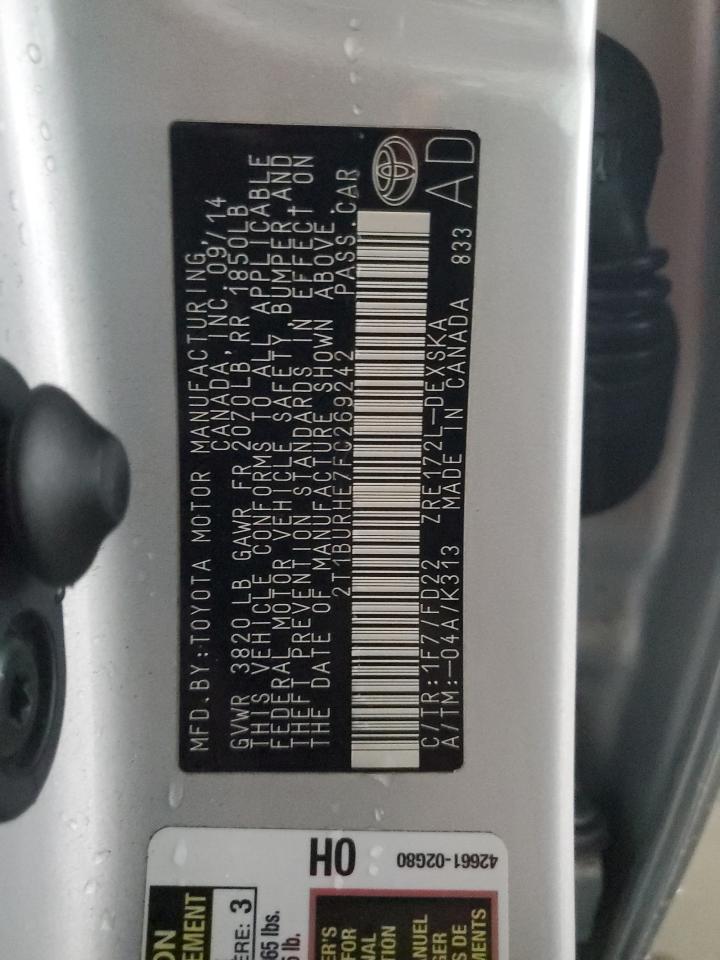 2015 TOYOTA COROLLA