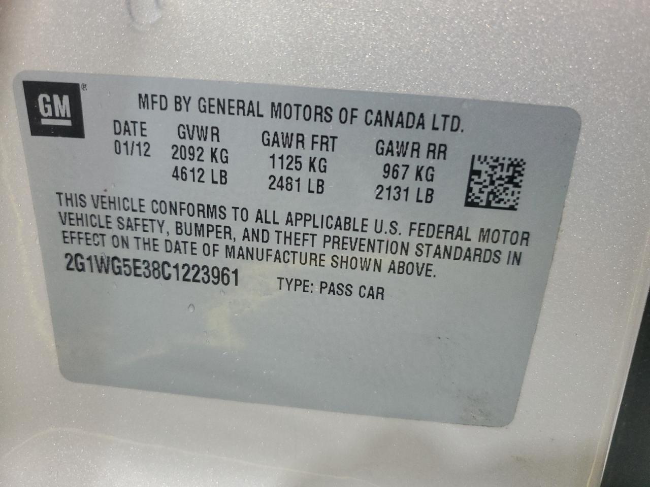 2012 CHEVROLET IMPALA