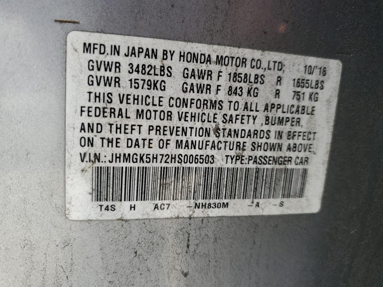 2017 HONDA FIT