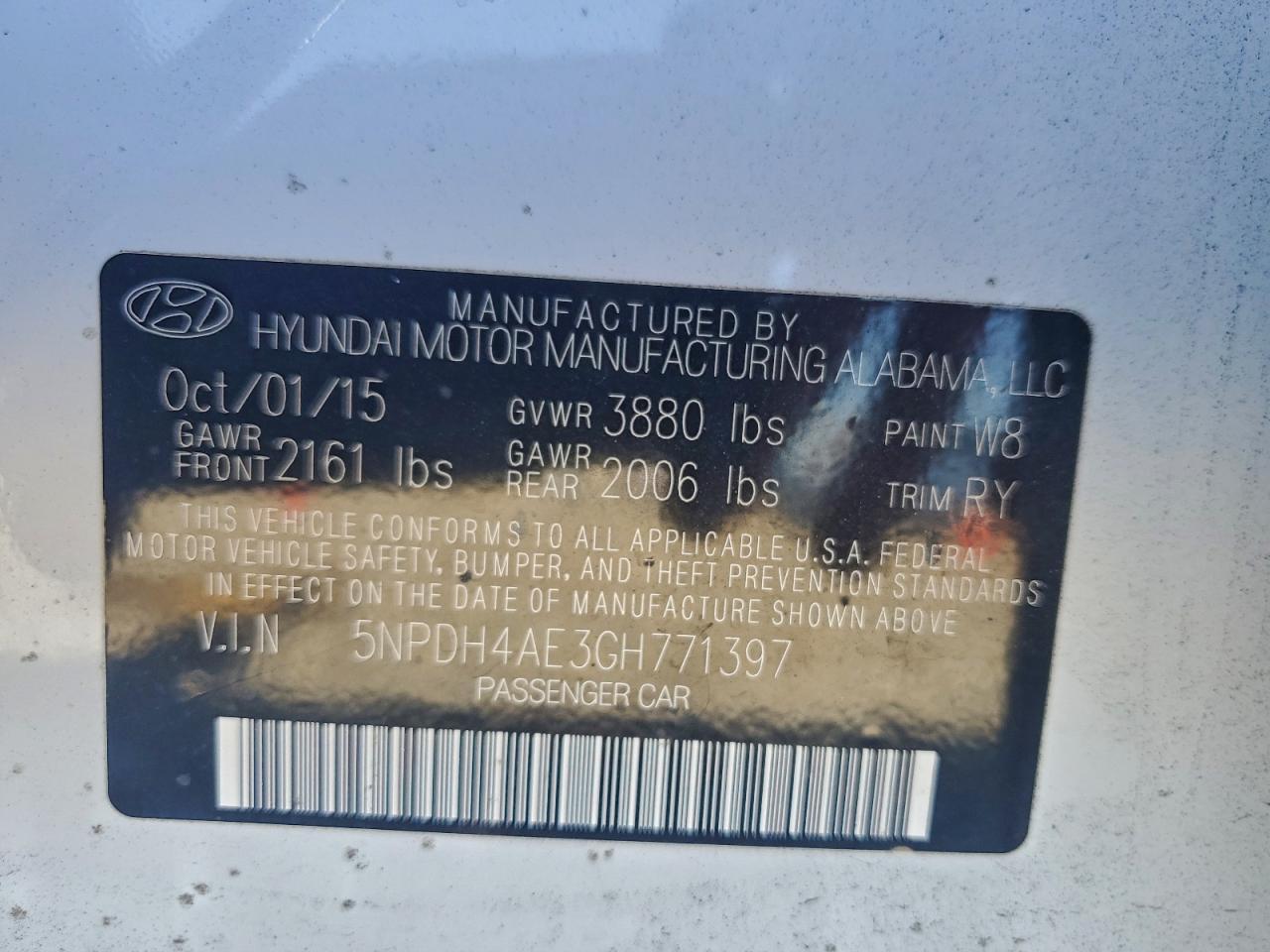 2016 HYUNDAI ELANTRA