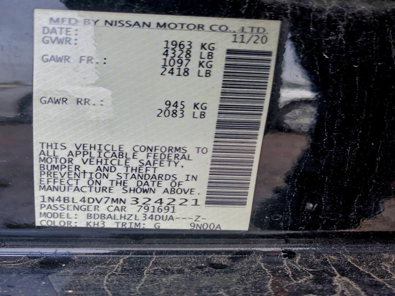 2021 NISSAN ALTIMA