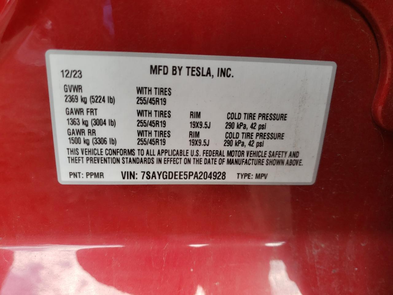 2023 TESLA MODEL Y