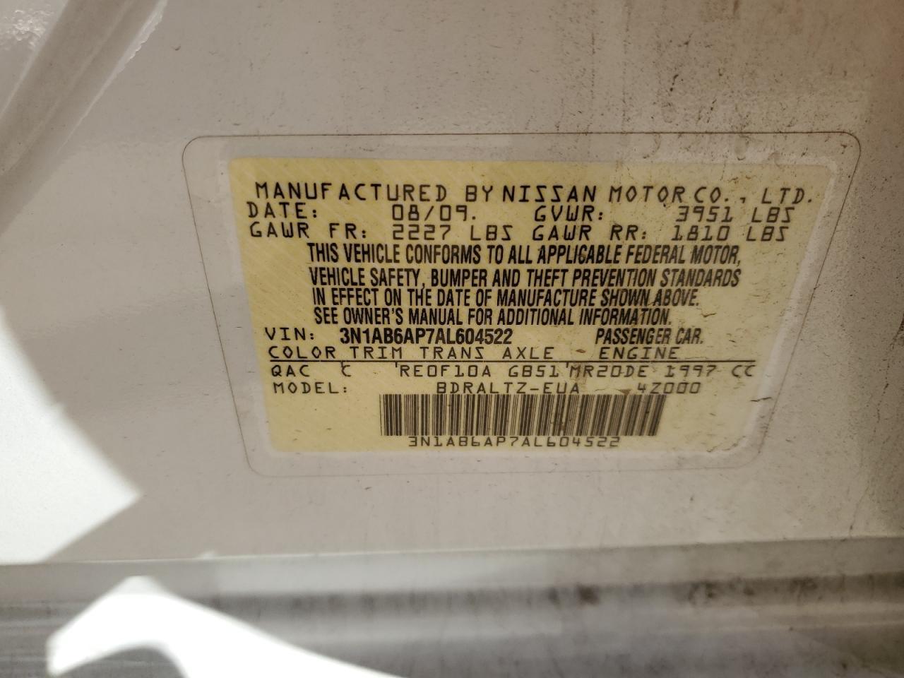 2010 NISSAN SENTRA