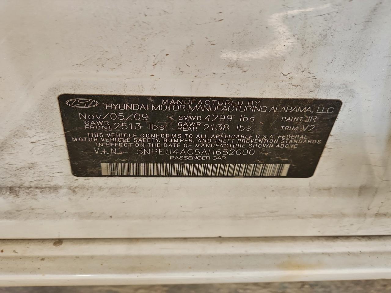 2010 HYUNDAI SONATA