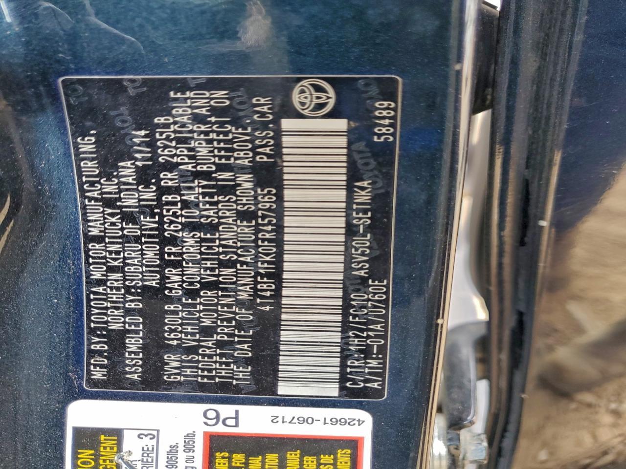 2015 TOYOTA CAMRY