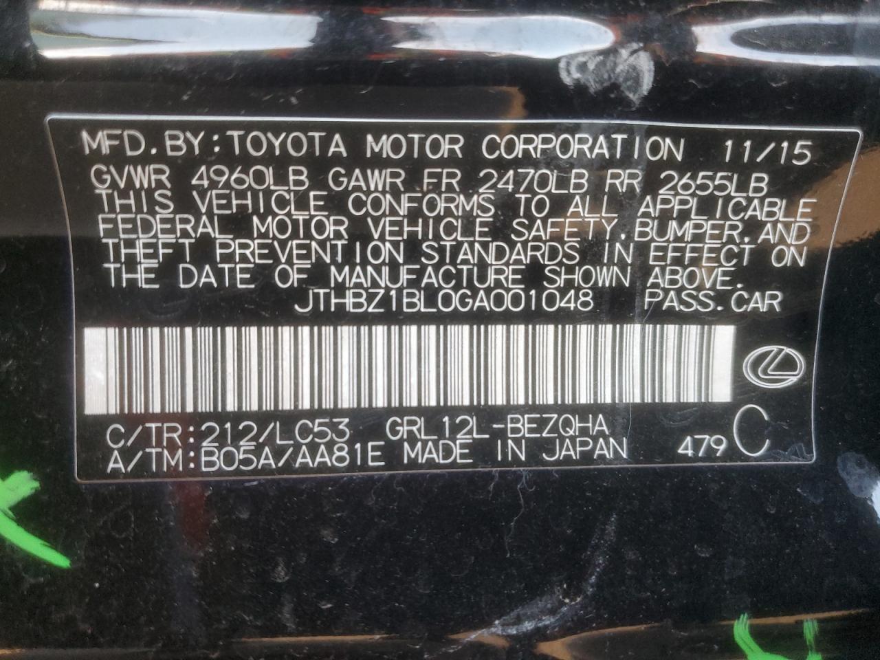 2016 LEXUS GS 350