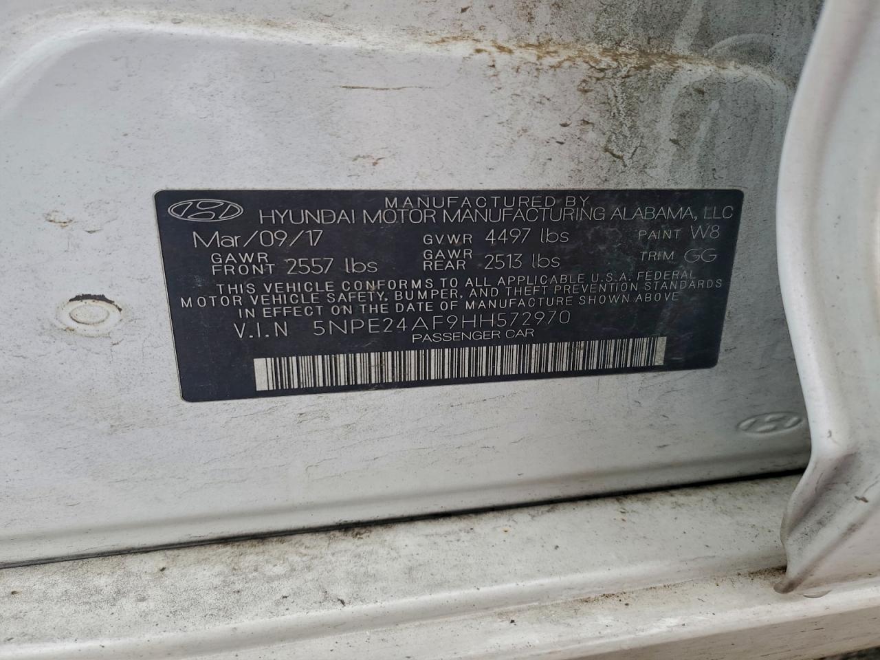 2017 HYUNDAI SONATA