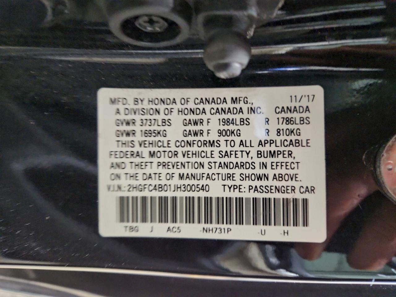 2018 HONDA CIVIC