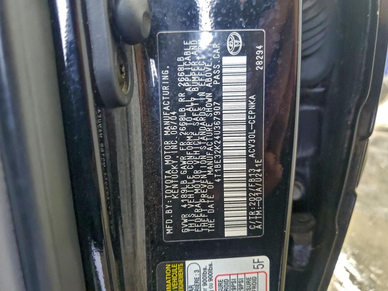 2004 TOYOTA CAMRY