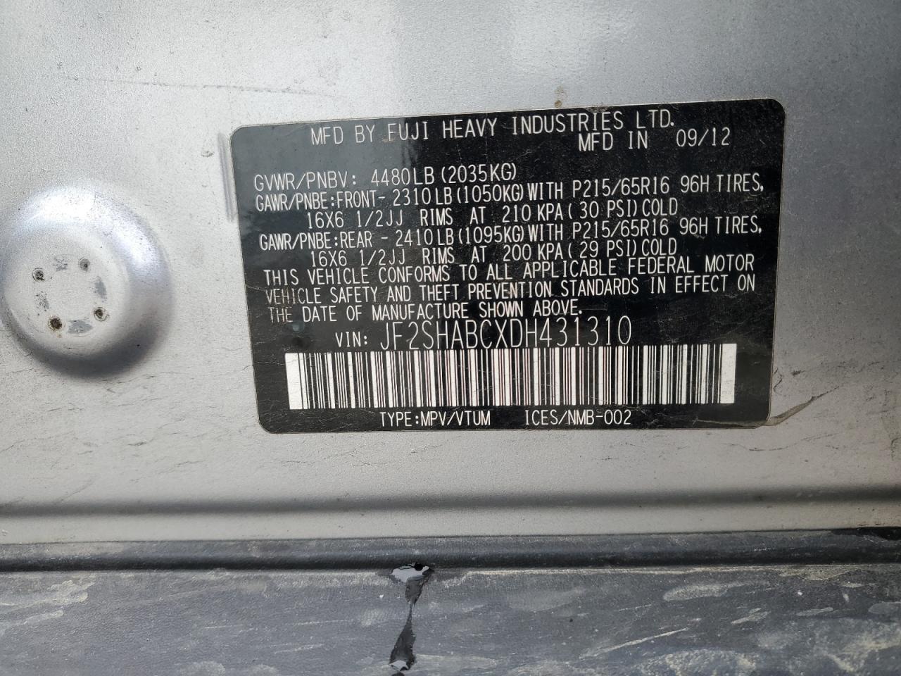 2013 SUBARU FORESTER