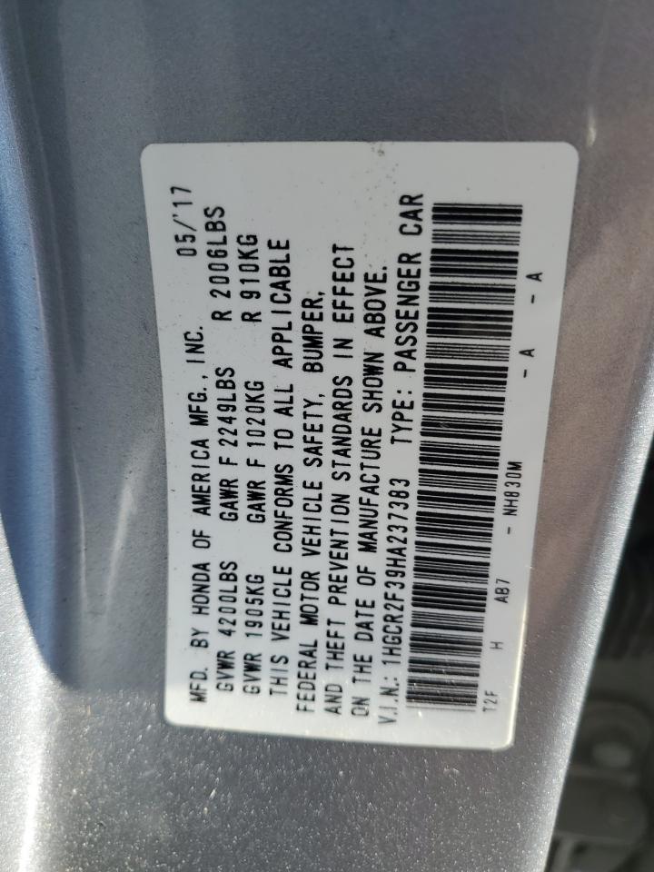 2017 HONDA ACCORD