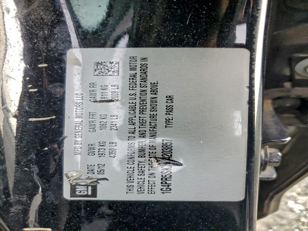 2012 BUICK VERANO