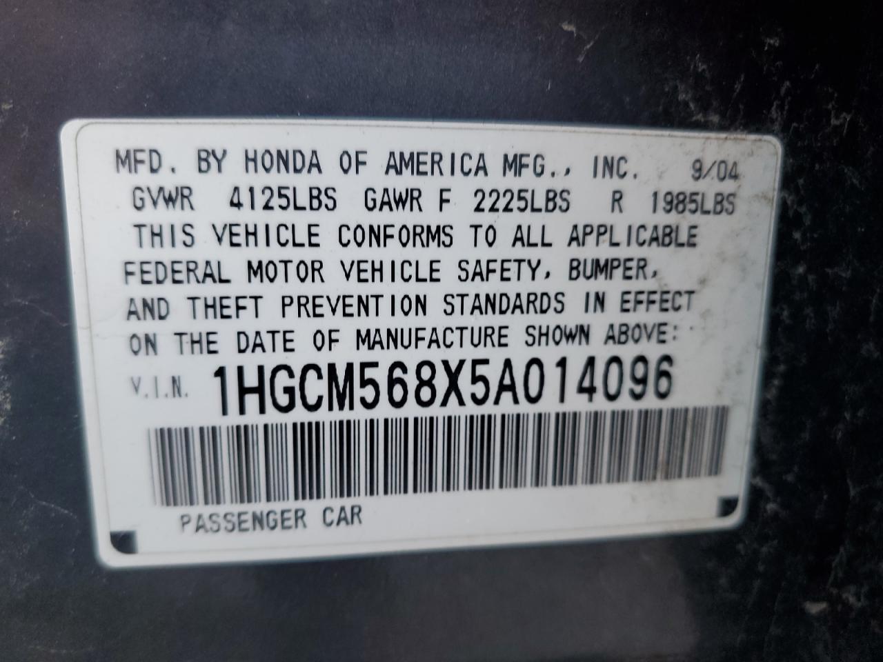2005 HONDA ACCORD
