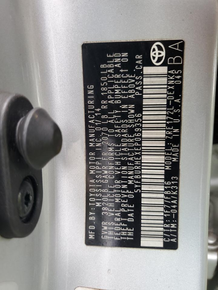 2014 TOYOTA COROLLA