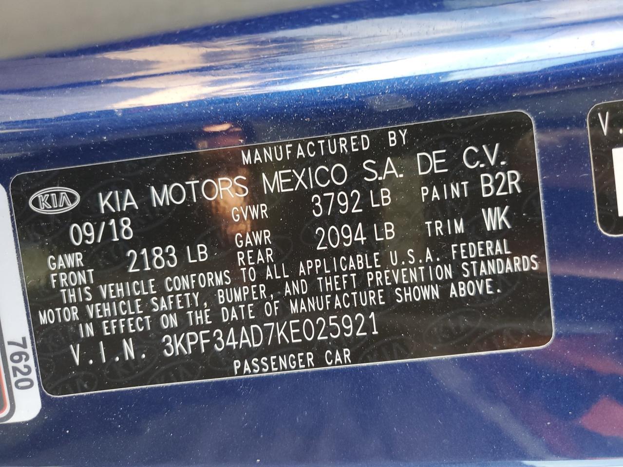 2019 KIA FORTE