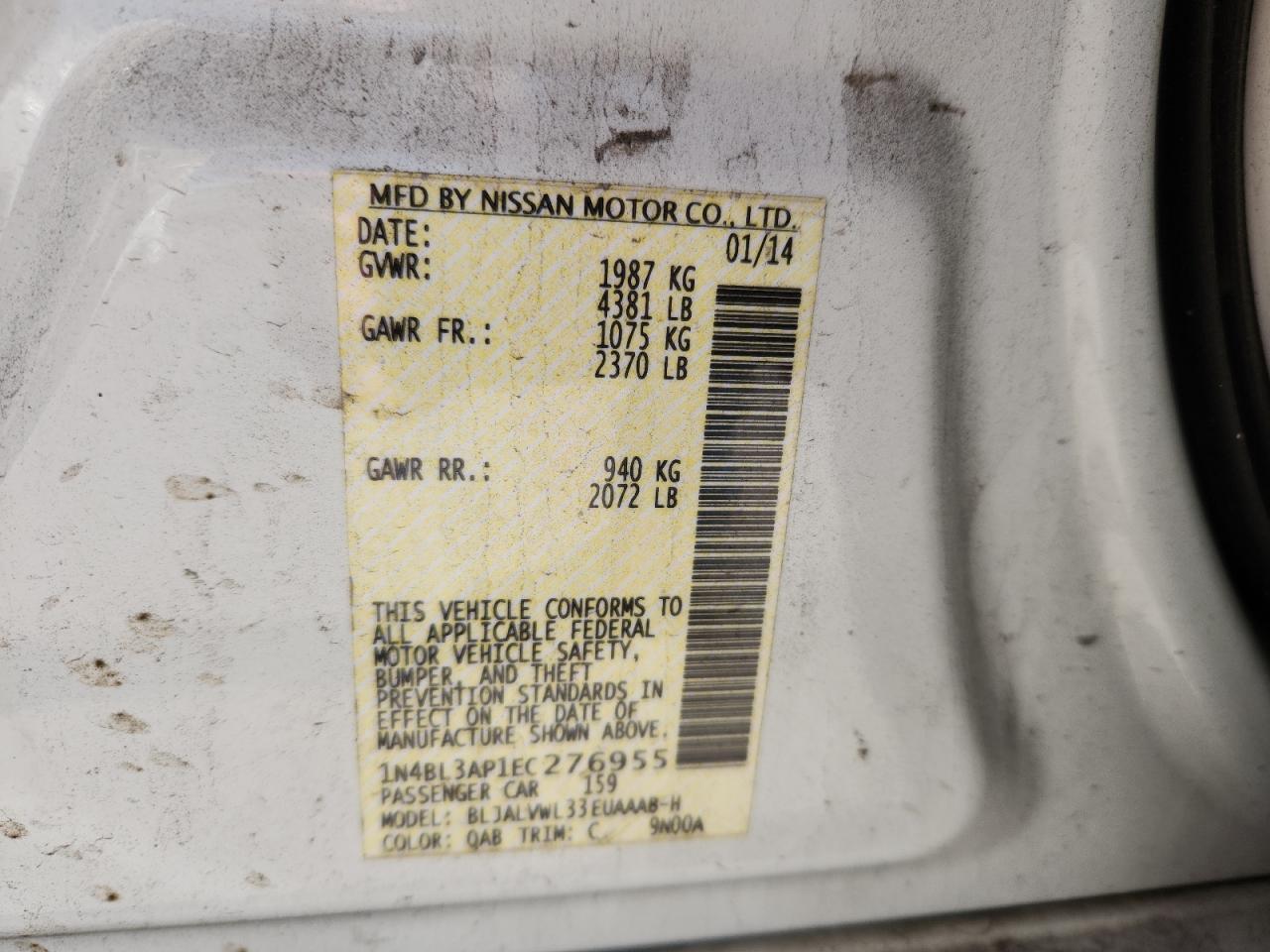 2014 NISSAN ALTIMA
