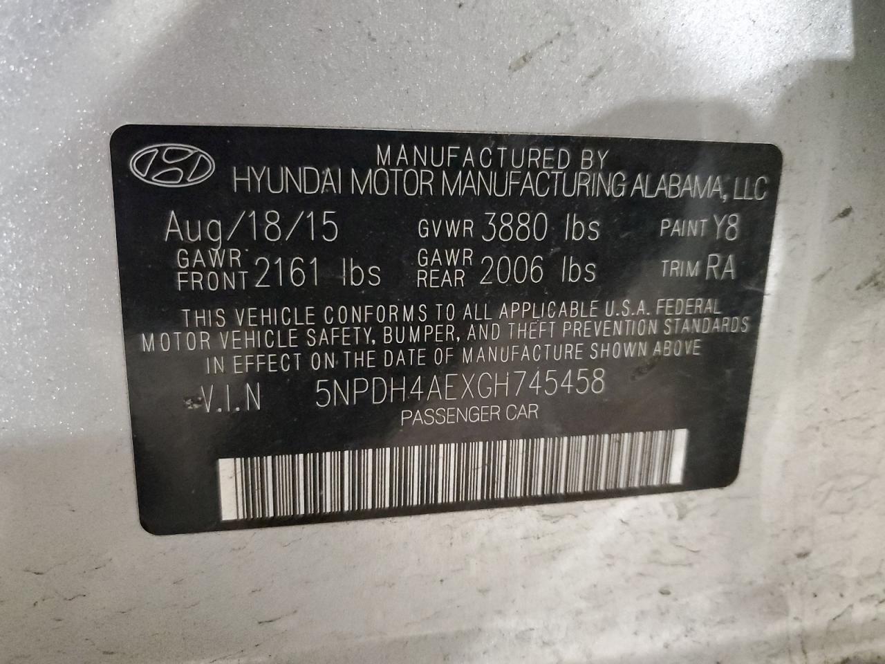 2016 HYUNDAI ELANTRA