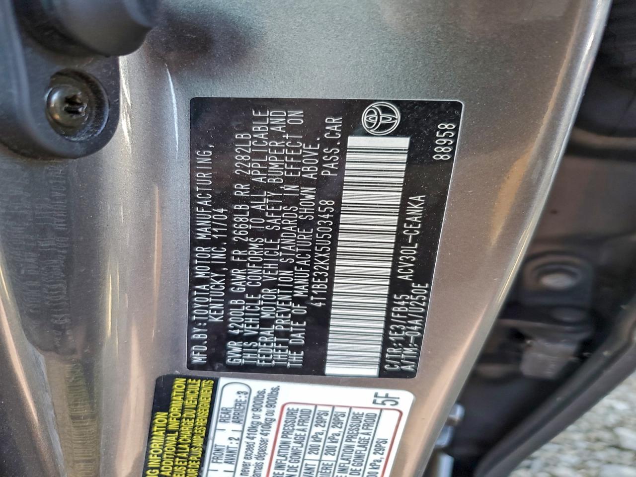 2005 TOYOTA CAMRY