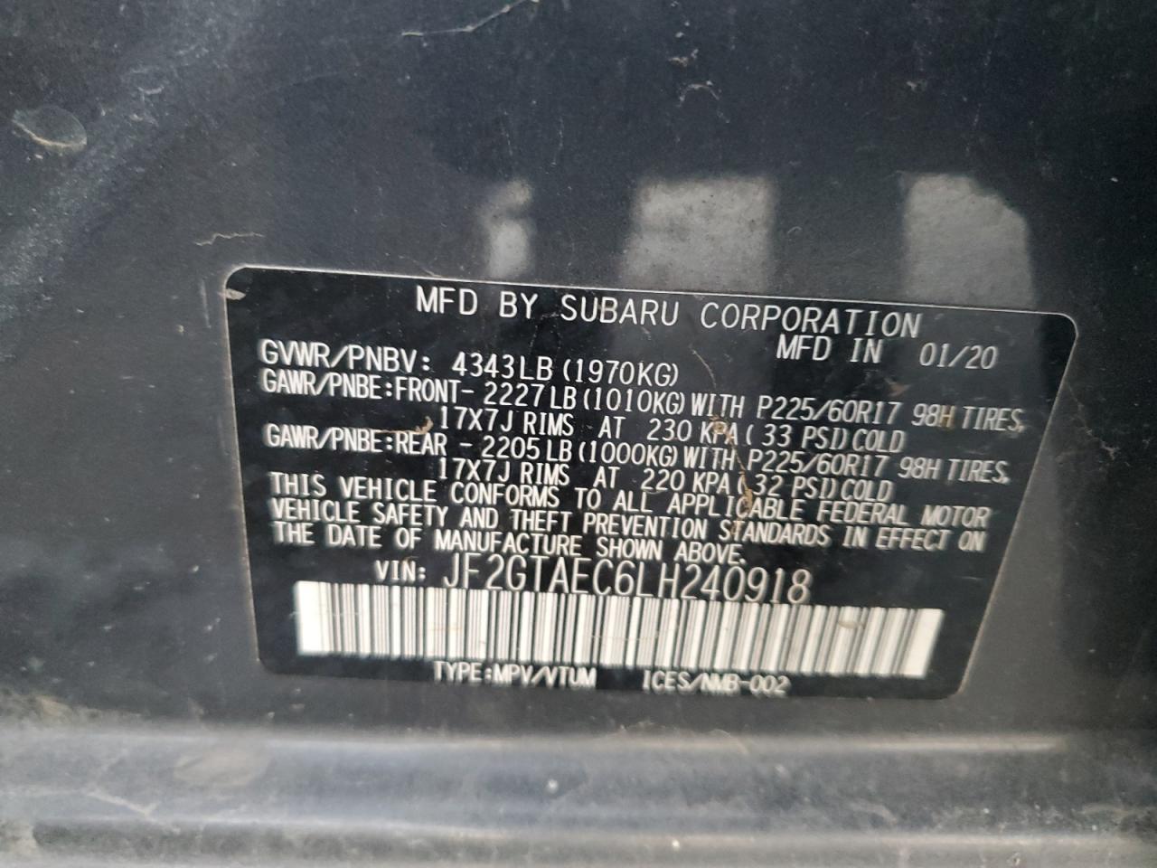 2020 SUBARU Crosstrek
