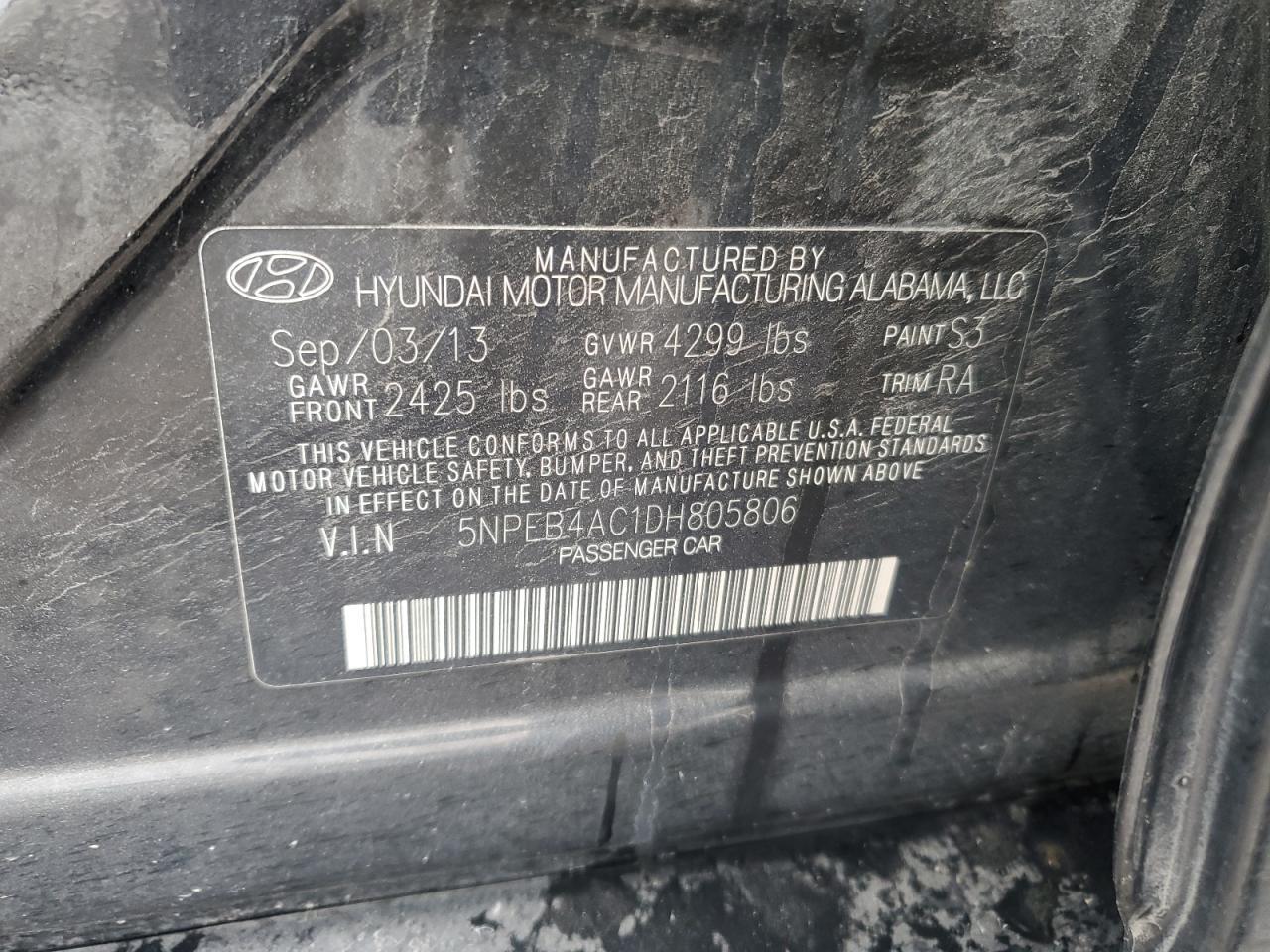 2013 HYUNDAI SONATA
