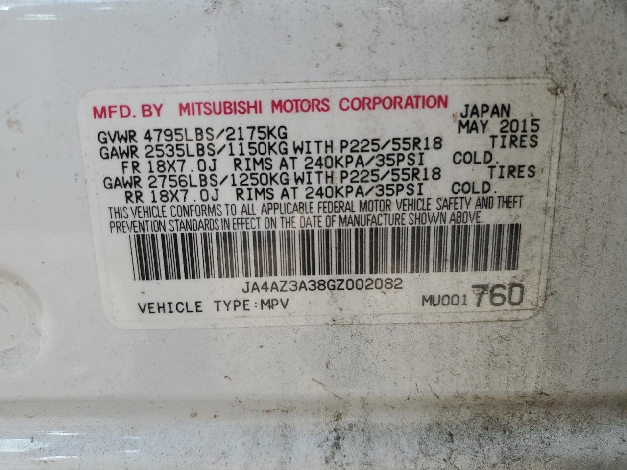 2016 MITSUBISHI outlander