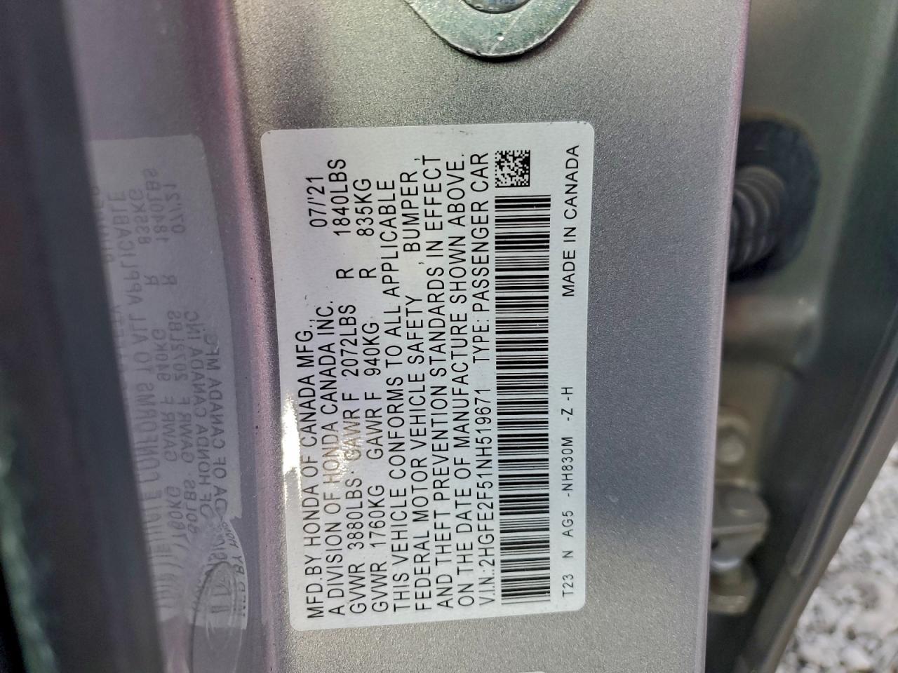 2022 HONDA CIVIC