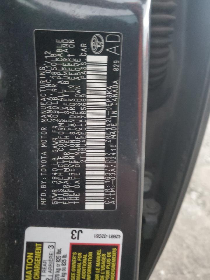 2012 TOYOTA COROLLA