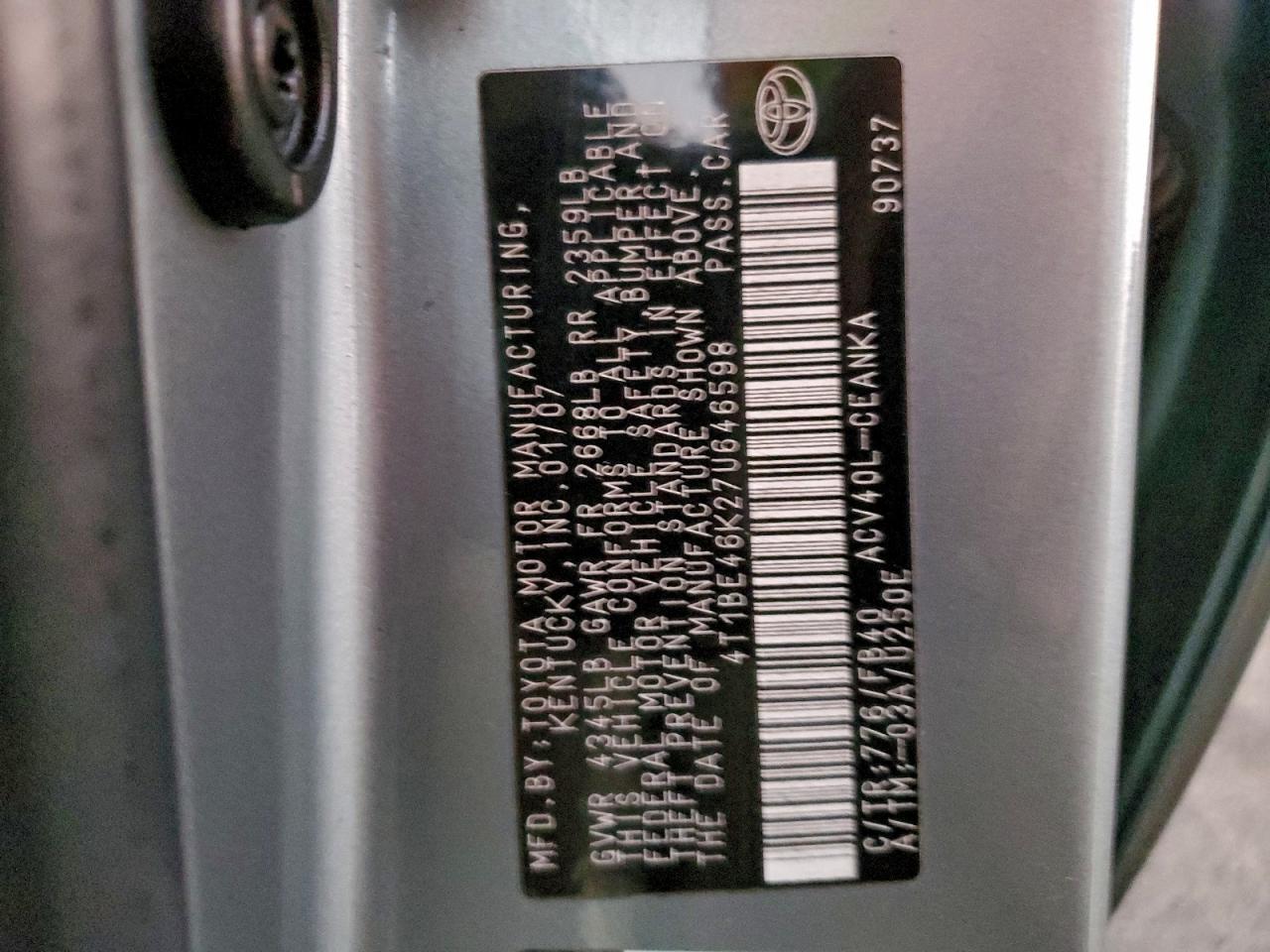 2007 TOYOTA CAMRY