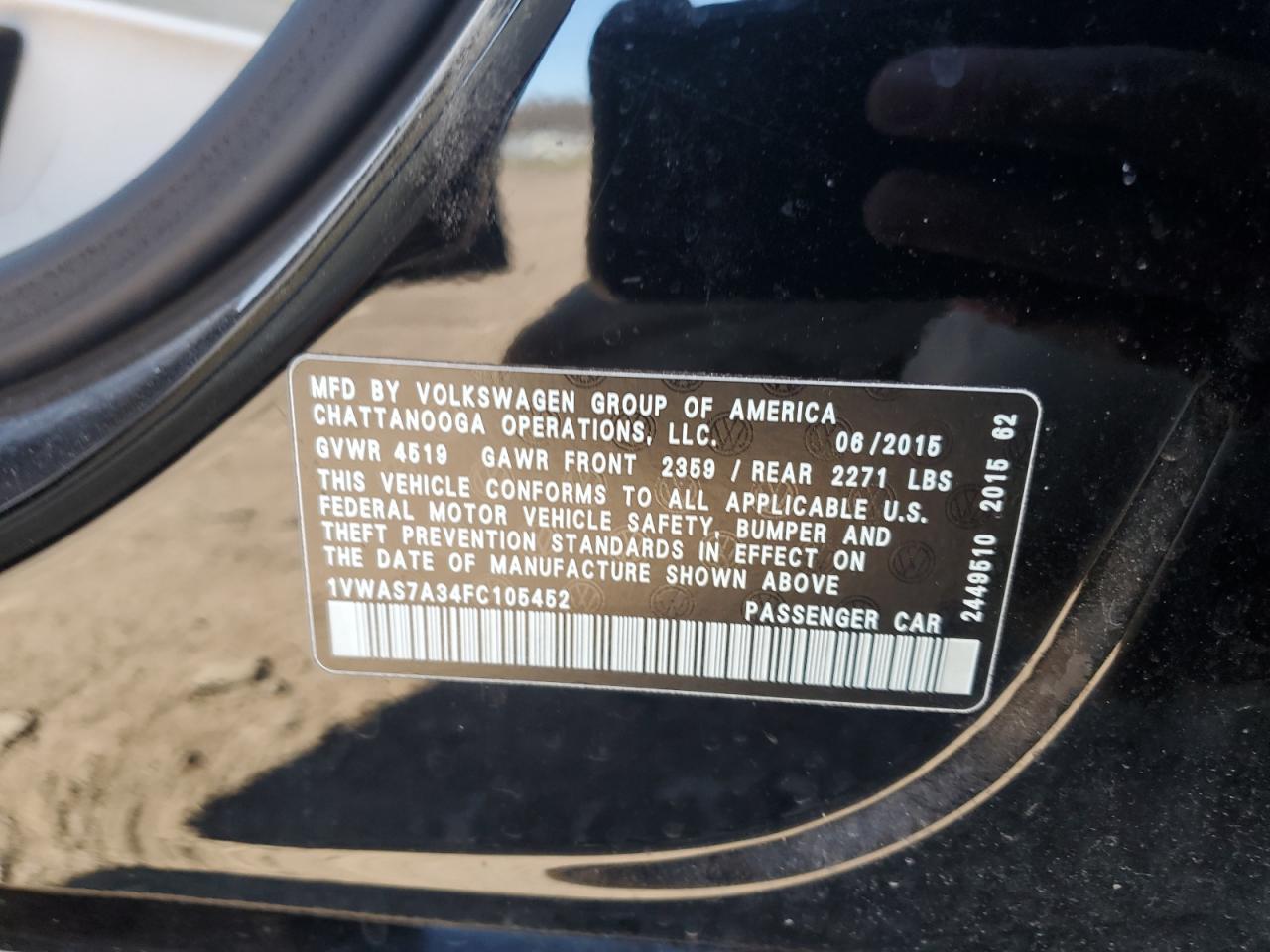 2015 VOLKSWAGEN Passat