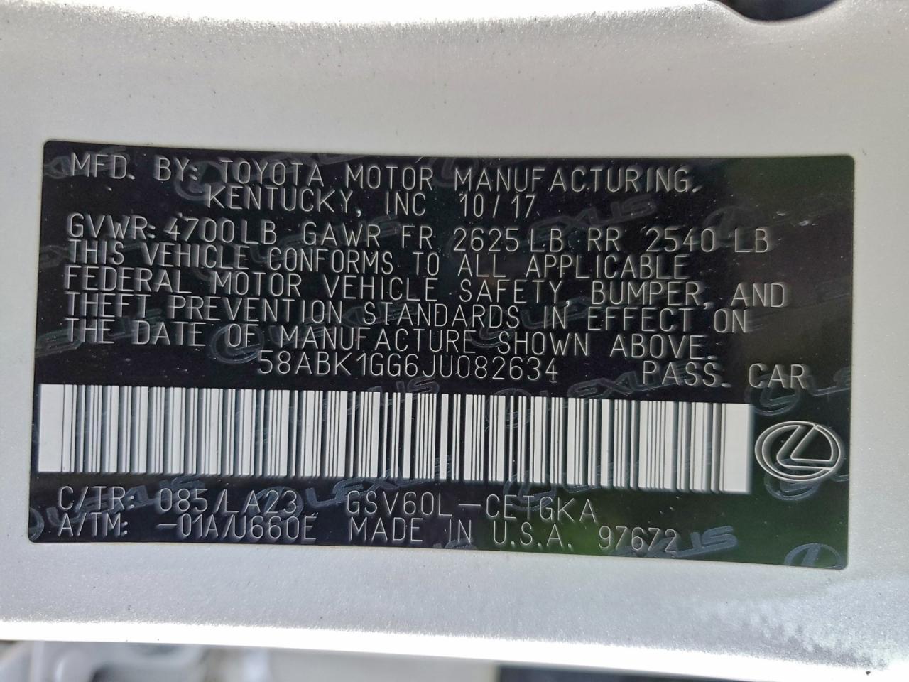 2018 LEXUS ES 350
