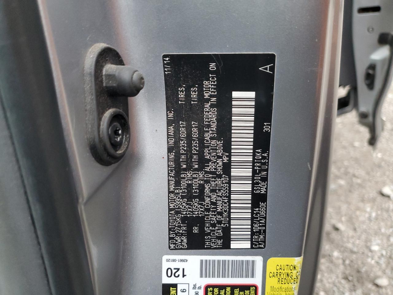 2015 TOYOTA SIENNA
