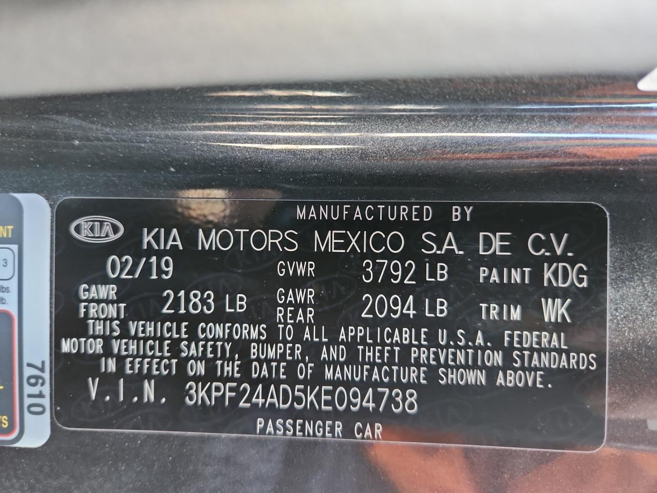2019 KIA FORTE