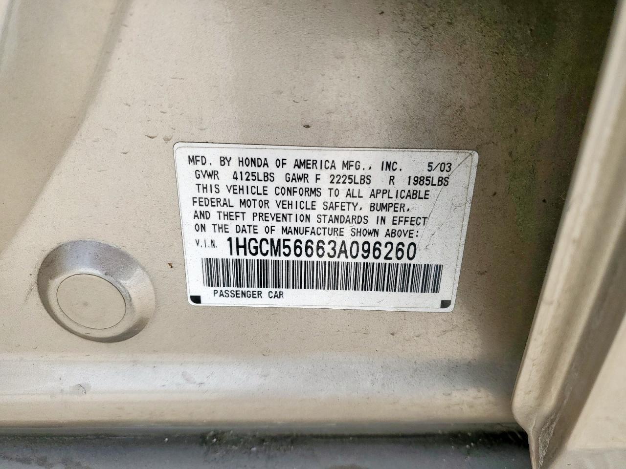 2003 HONDA ACCORD