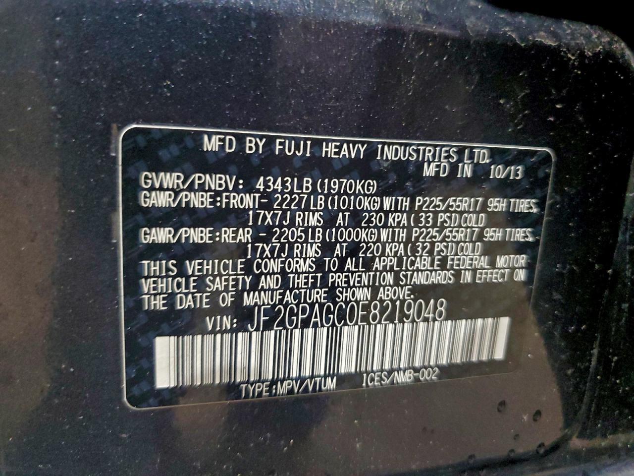 2014 SUBARU XV Crosstrek