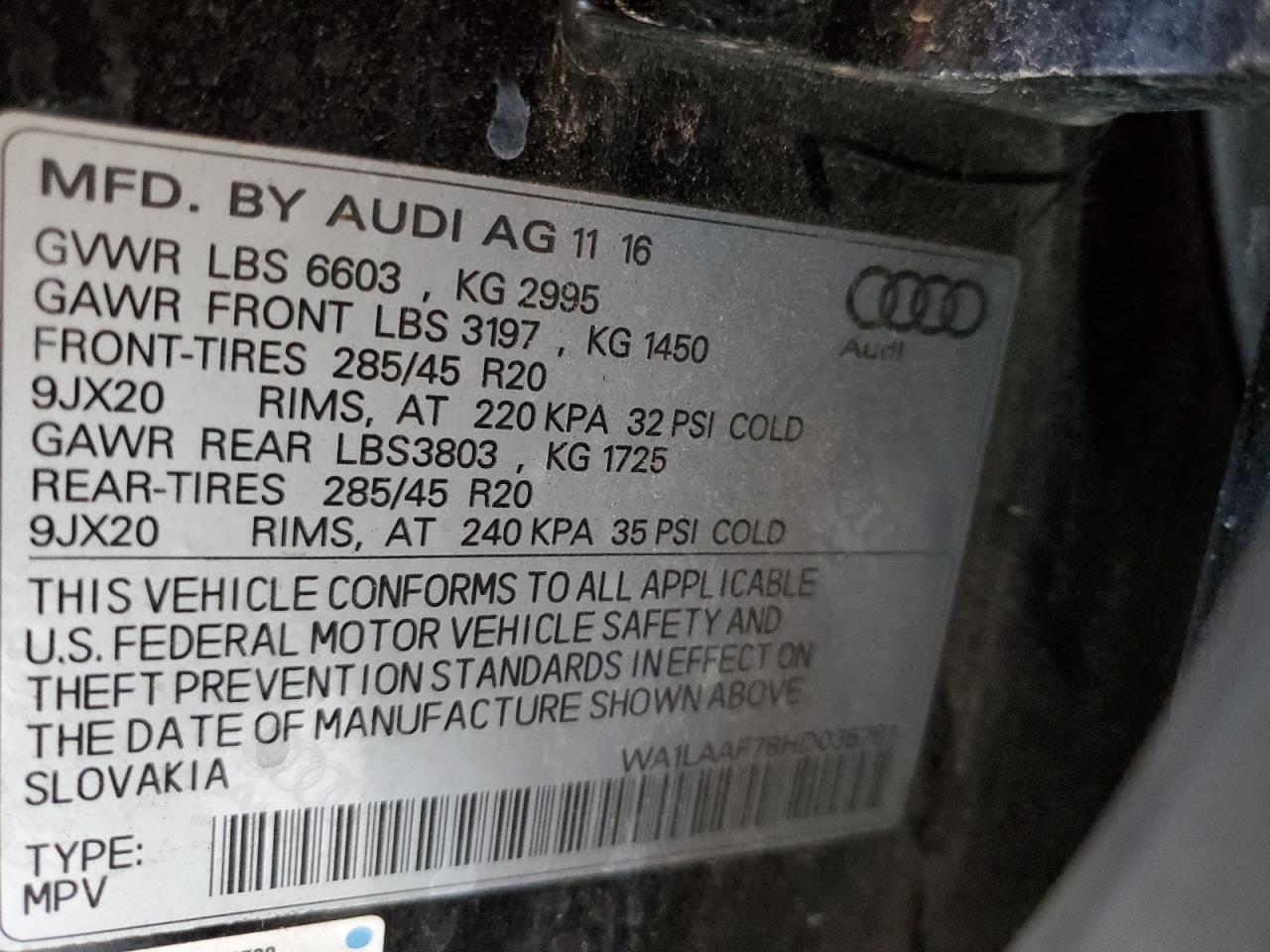 2017 AUDI Q7