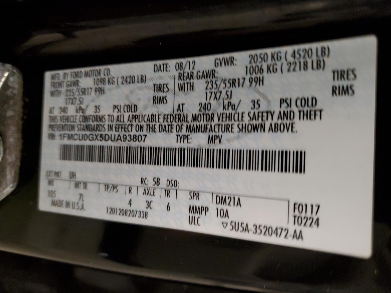 2013 FORD ESCAPE