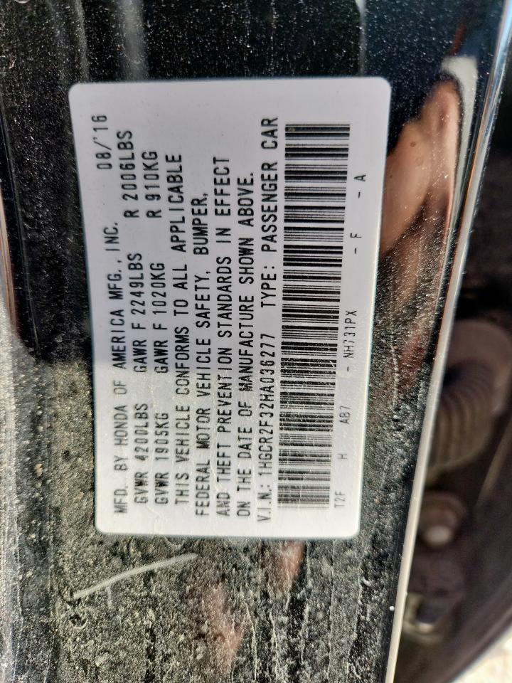 2017 HONDA ACCORD