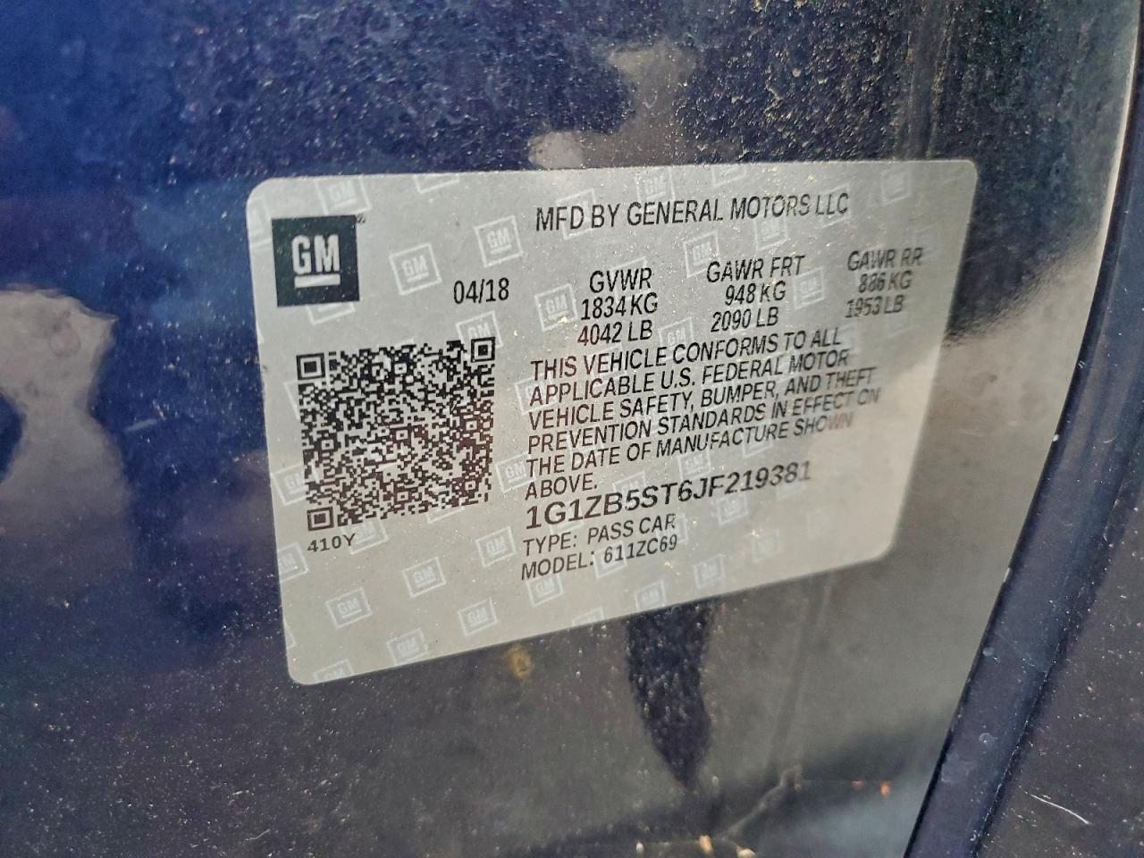 2018 CHEVROLET MALIBU