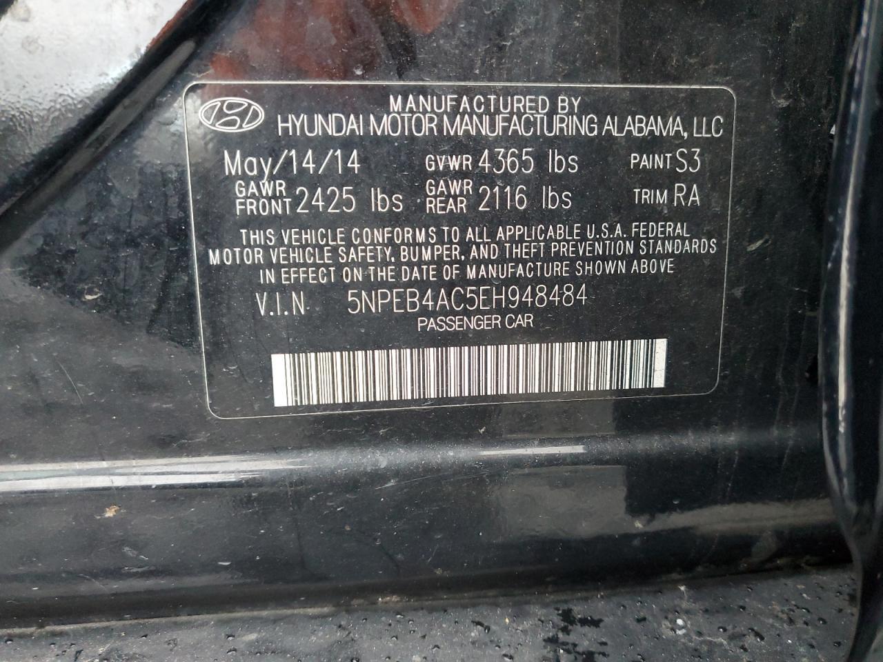 2014 HYUNDAI SONATA