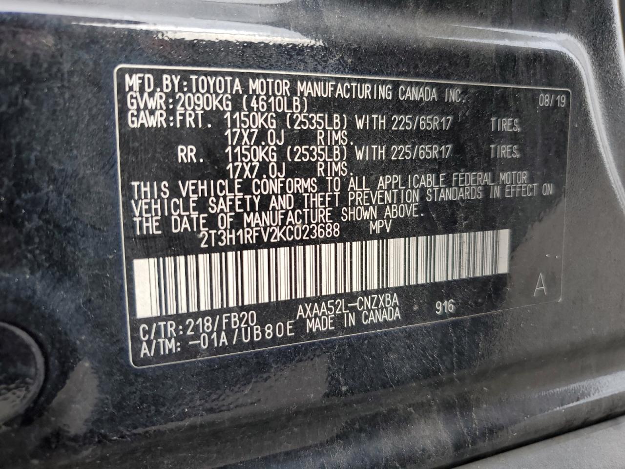 2019 TOYOTA RAV4