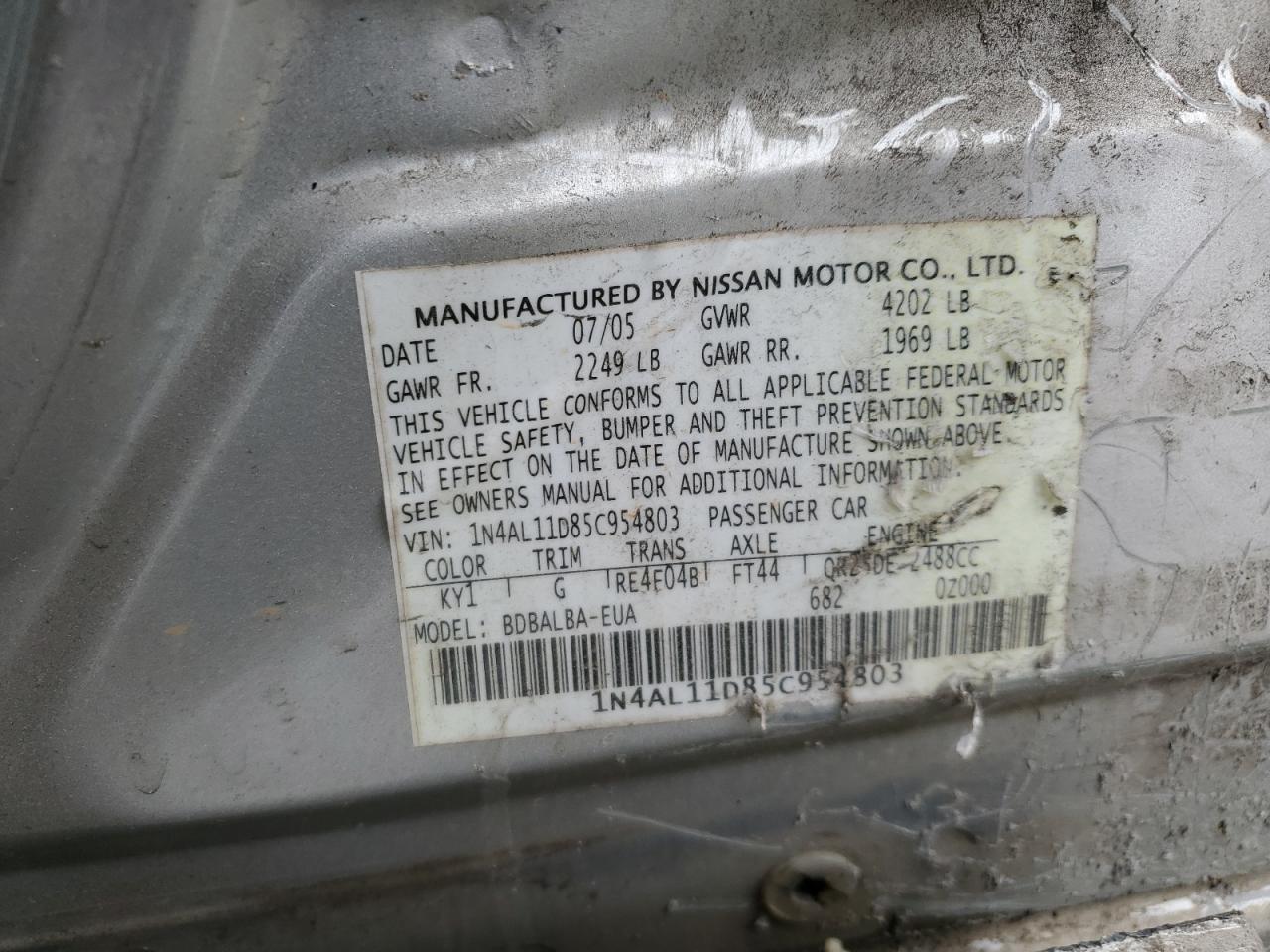 2005 NISSAN ALTIMA
