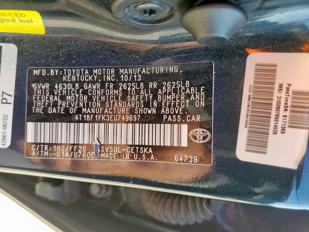 2014 TOYOTA CAMRY