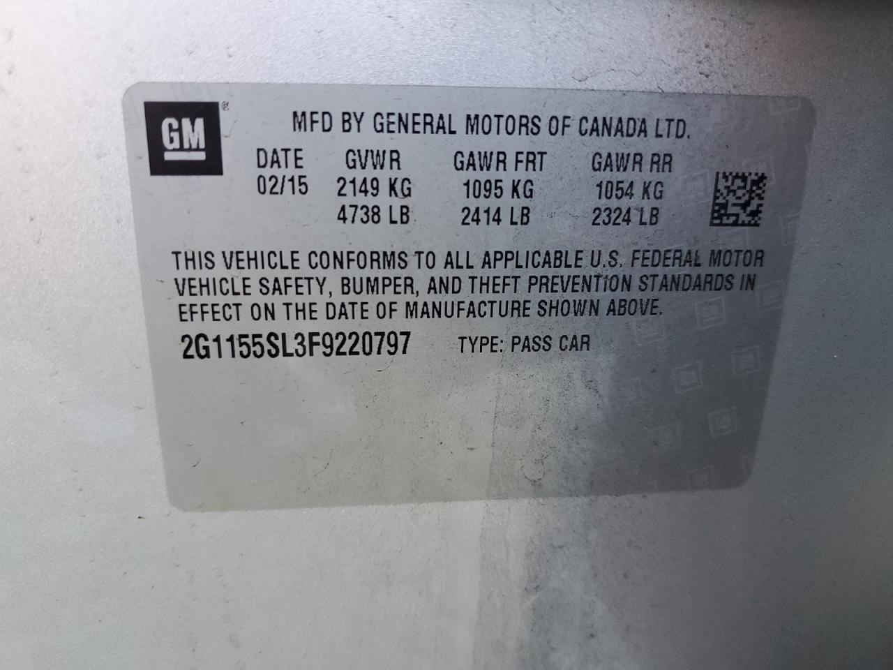 2015 CHEVROLET IMPALA