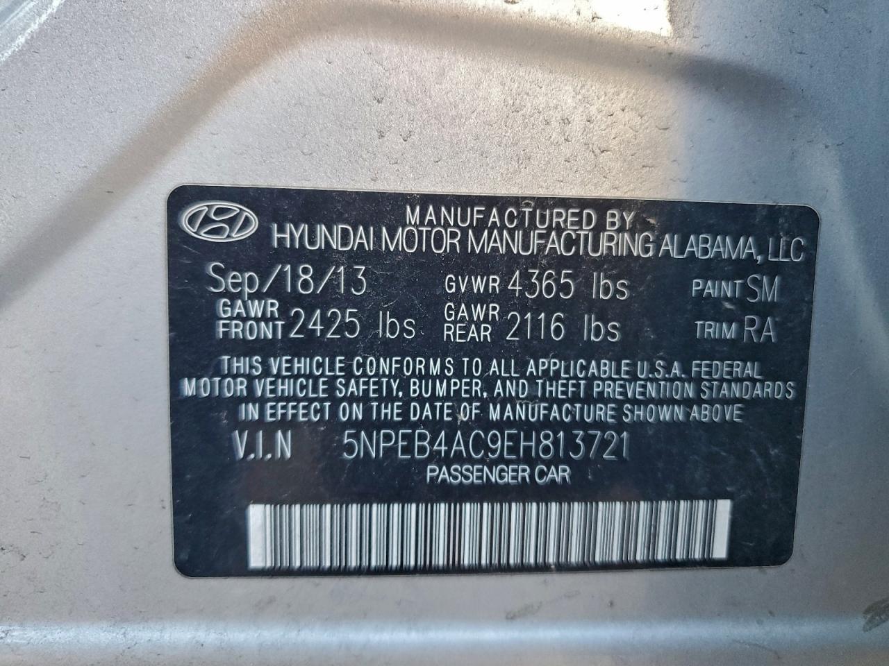 2014 HYUNDAI SONATA