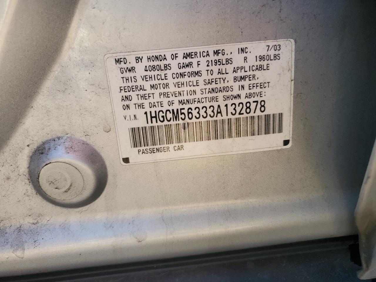 2003 HONDA ACCORD
